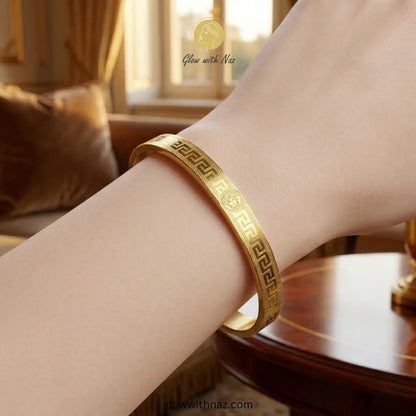 Gold Medusa & Crystal Wave Bangles Deal
