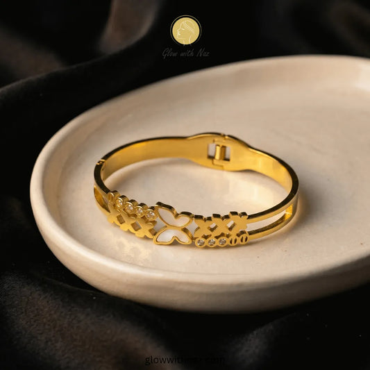 Elegant Butterfly Shell Inlay Hand Cuff Bracelets