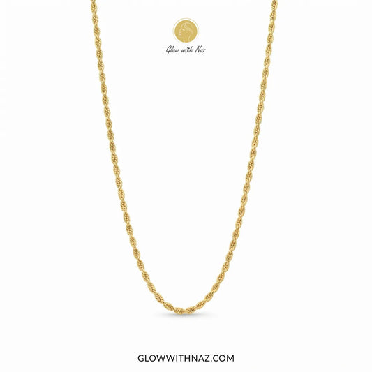 Tarnish-Free Elegant Gold Rope Long Chain for Women