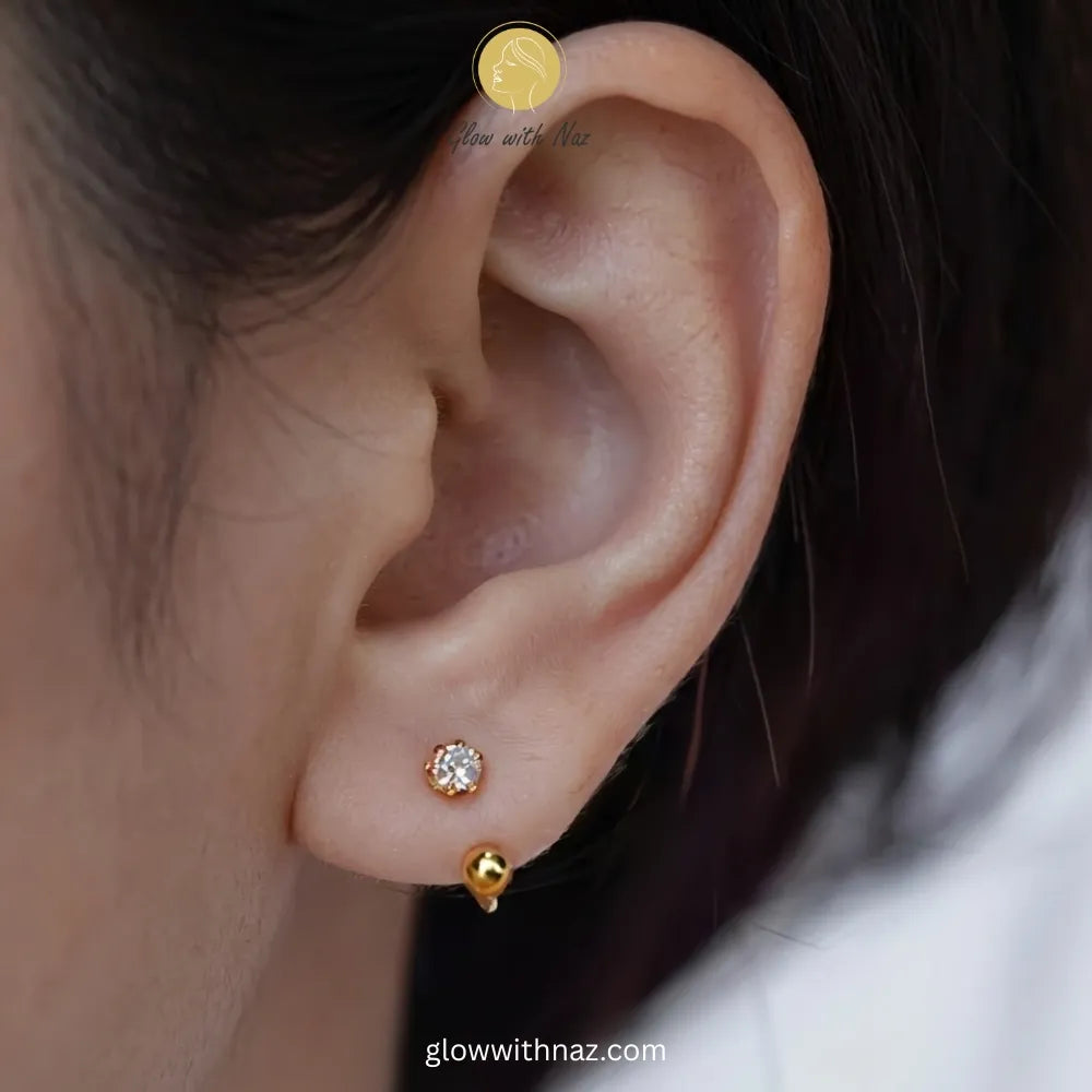 Gold Zircon Stainless Steel Nose Ring