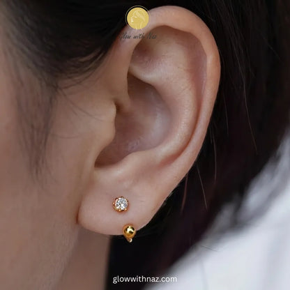 Gold Zircon Stainless Steel Nose Ring