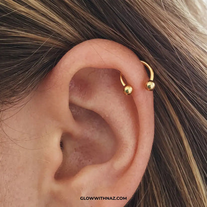 Stainless Steel Horseshoe C Nose Ring & Helix Ear Piercing Jewelry