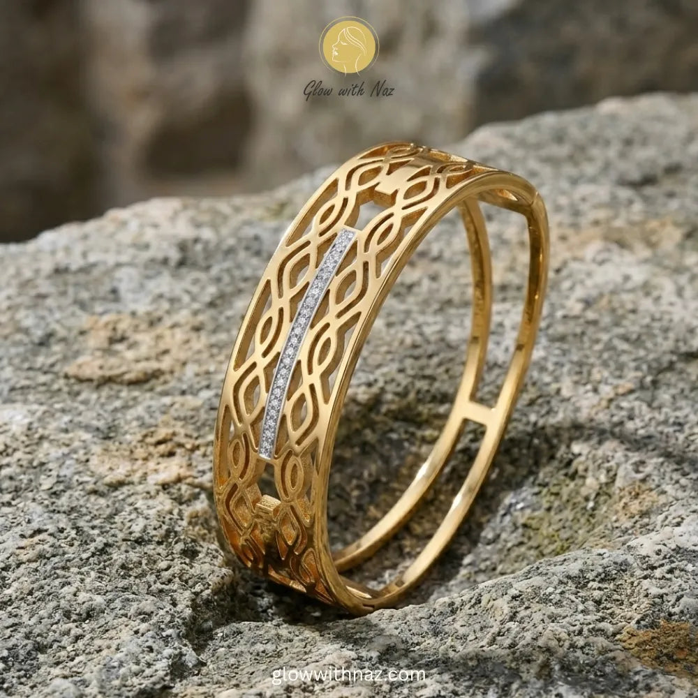 Premium filigree gold bangle packaged as a perfect gift
