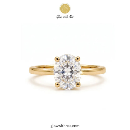 Side view of elegant golden diamond ring, high-quality jewelry design.