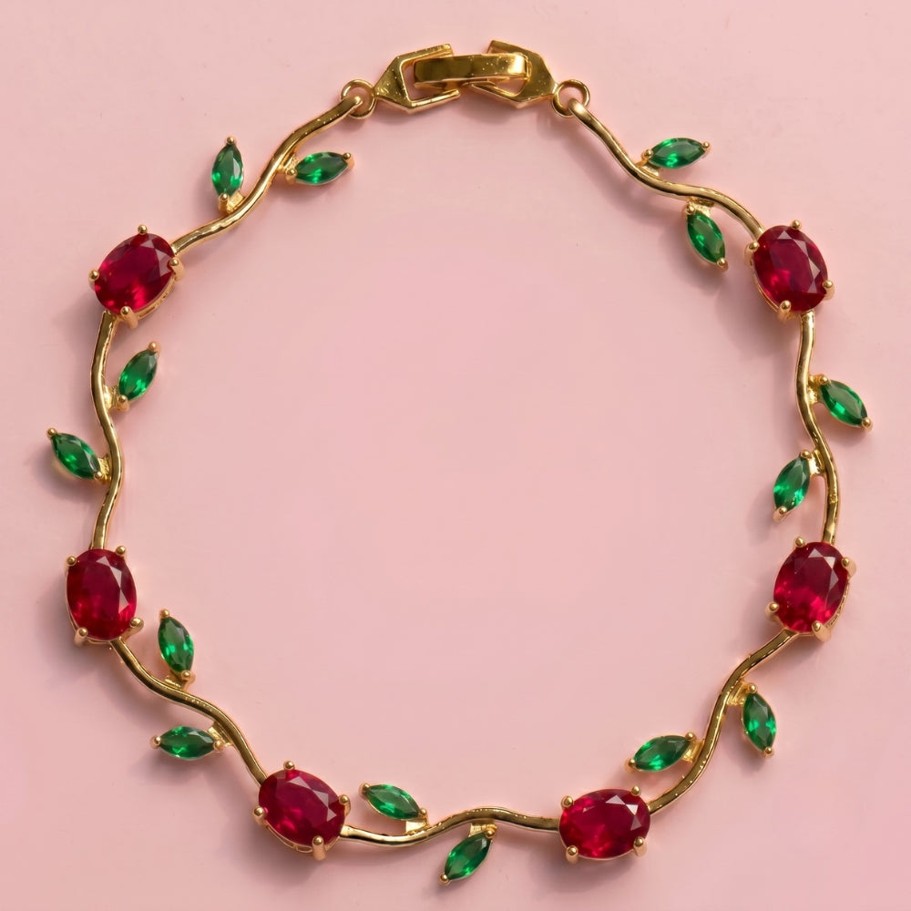 Premium Green Tulip Bracelet | Rapunzel Floral Stainless Steel Bracelet