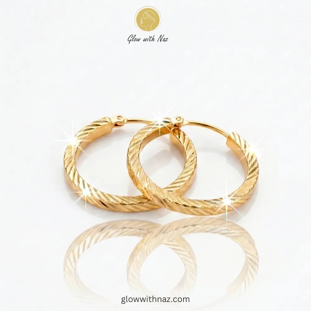 Twisted Gold Hoop Earrings