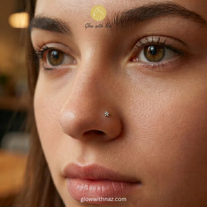 Zircon Stainless Steel Gold Star Zircon Nose Pin