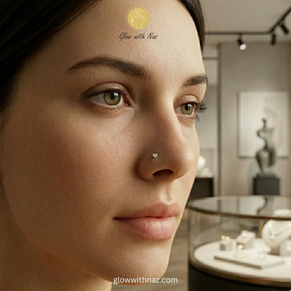 Zircon Stainless Steel Gold Star Zircon Nose Pin