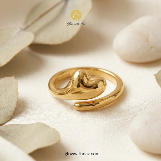 Adjustable Gold Heart Shaped Love Ring - Adjustable Gold Heart Shaped Love RingJewelryGlow With NazGlow With NazN-R001N-R001Adjustable Gold Heart Shaped Love Ring