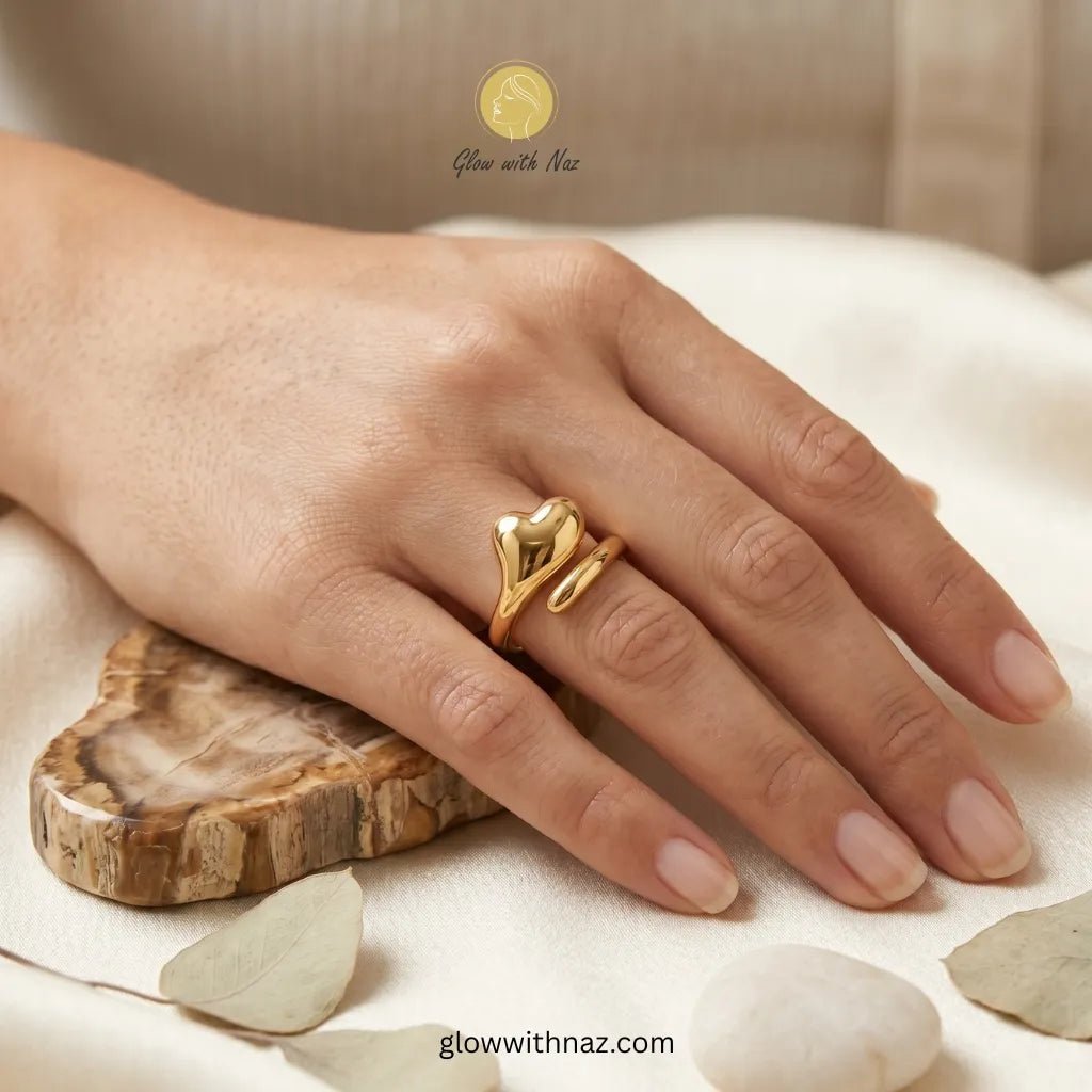 Adjustable Gold Heart Shaped Love Ring - Adjustable Gold Heart Shaped Love RingJewelryGlow With NazGlow With NazN-R001N-R001Adjustable Gold Heart Shaped Love Ring