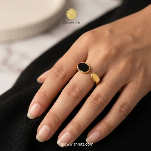 Black Oval Signet Adjustable Ring - Black Oval Signet Adjustable RingJewelryGlow With NazGlow With NazN-R002N-R002Black Oval Signet Adjustable Ring