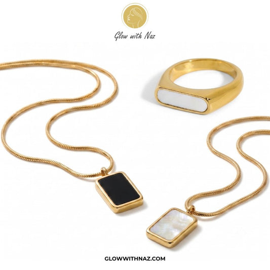 Bundle Offer: Stainless Steel 2 in 1 Black and White Pendant & White Epoxy Ring - Bundle Offer: Stainless Steel 2 in 1 Black and White Pendant & White Epoxy RingJewelryGlow With NazGlow With NazBundle Offer: Stainless Steel 2 in 1 Black and White Pendant & White Epoxy Ring