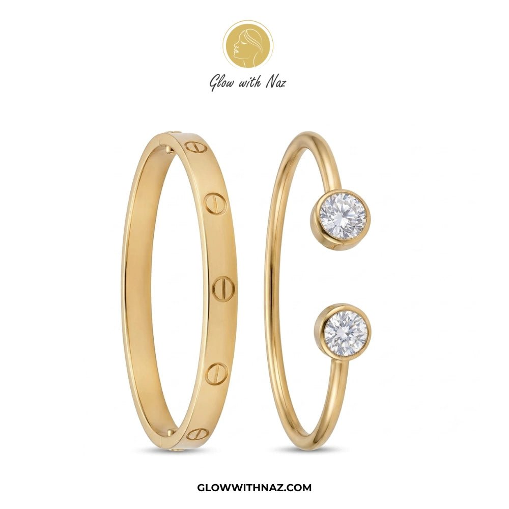 BUNDLE OFFER: Zircon Open Cuff Bangle & Screw Hand Cuff Bracelet - BUNDLE OFFER: Zircon Open Cuff Bangle & Screw Hand Cuff BraceletJewelryGlow With NazGlow With NazBUNDLE OFFER: Zircon Open Cuff Bangle & Screw Hand Cuff Bracelet