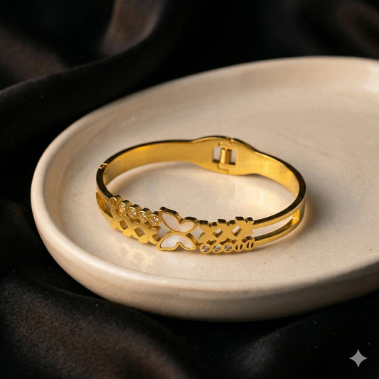 Elegant Butterfly Shell Inlay Bangle - Elegant Butterfly Shell Inlay BangleJewelryGlow with NazGlow With NazN-B009Elegant Butterfly Shell Inlay Bangle