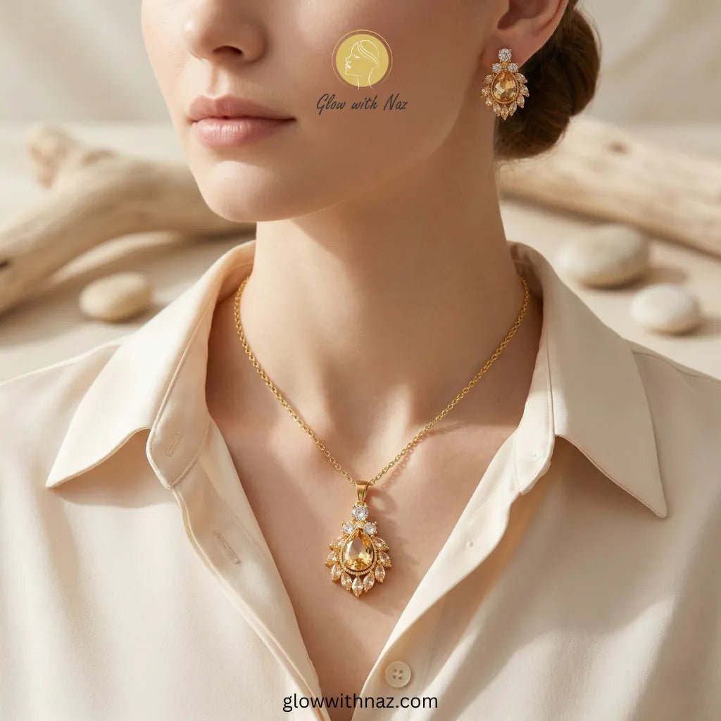 Elegant Sun Flower Style Necklace & Earrings Set - Elegant Sun Flower Style Necklace & Earrings SetJewelryGlow With NazGlow With NazN-N014N-N014Elegant Sun Flower Style Necklace & Earrings Set