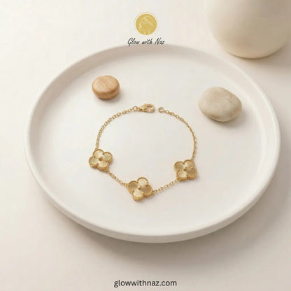 Four - Leaf Gold Jewellery Set – Necklace, Earrings, Ring & Bracelet - Four - Leaf Gold Jewellery Set – Necklace, Earrings, Ring & BraceletJewelryGlow with NazGlow With NazN-N002N-N002Four - Leaf Gold Jewellery Set – Necklace, Earrings, Ring & Bracelet