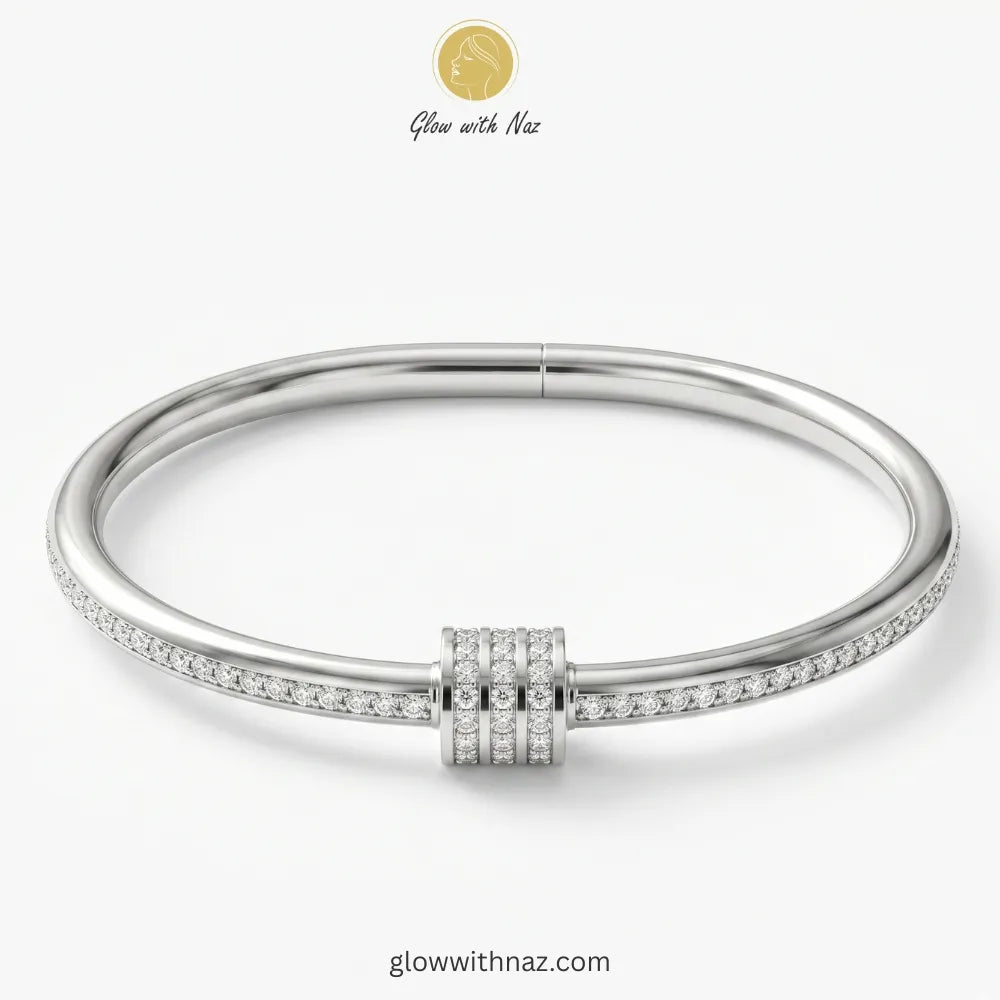 Silver Crystal Bangle Bracelet