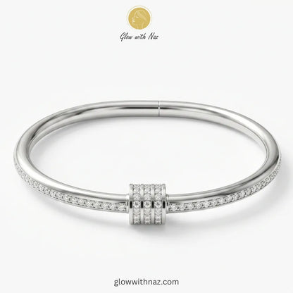 Silver Crystal Bangle Bracelet