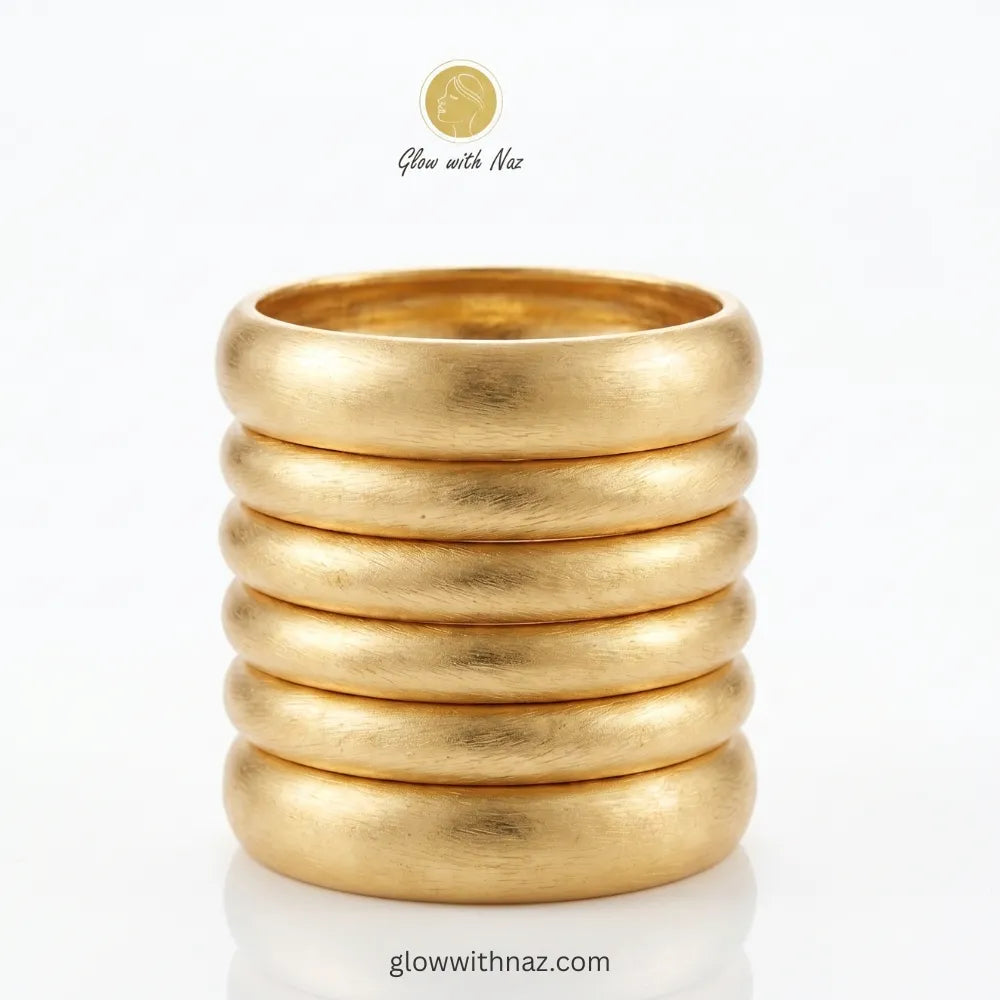 6 Pieces Artificial Gold Plated Bangles