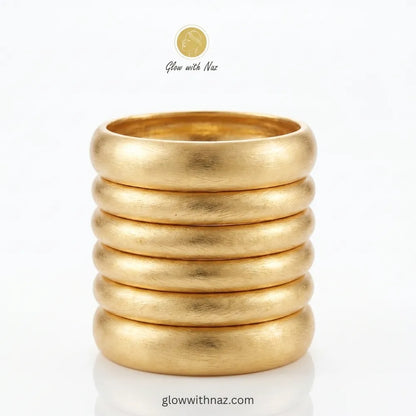 6 Pieces Artificial Gold Plated Bangles