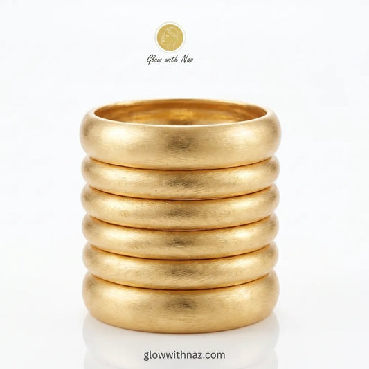 6 Pieces Artificial Gold Plated Bangles