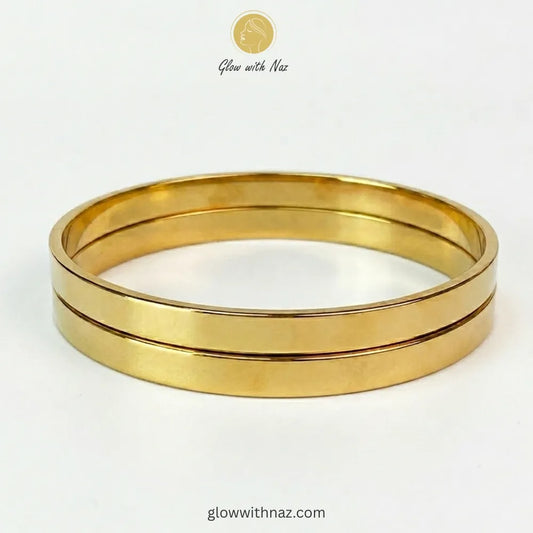 Gold Plated High-Polish 18K Gold Bangle Set