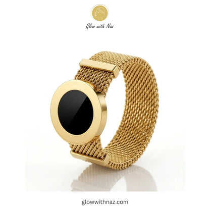 Gold Roman Numeral Mesh Ring