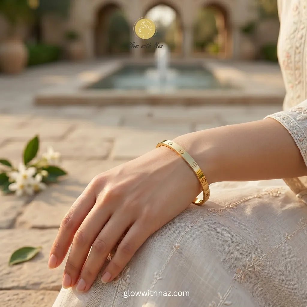 Gold Love Screw Bangle Bracelet - Gold Love Screw Bangle BraceletJewelryGlow With NazGlow With NazN-B033N-B033Gold Love Screw Bangle Bracelet