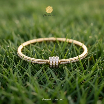 Gold Mesh Bracelet & Nail Bangle Deal - Gold Mesh Bracelet & Nail Bangle DealJewelryGlow With NazGlow With Naz100015100015Waterproof 18k Gold Plated Crystal Double Bangle Bracelet