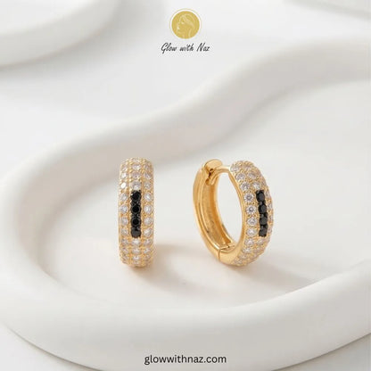gold-multi-row-zircon-huggie-hoops-black