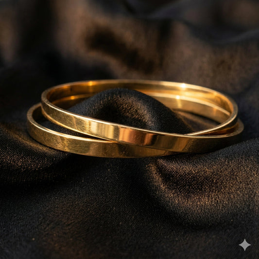 Gold Plated High - Polish 18K Gold Bangle Set - Gold Plated High - Polish 18K Gold Bangle SetJewelryGlow with NazGlow With NazN-B002Gold Plated High - Polish 18K Gold Bangle Set