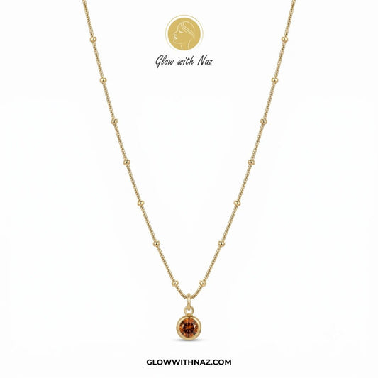 Gold Plated Stainless Steel Beaded Chain Amber Stone Pendant Necklace - Gold Plated Stainless Steel Beaded Chain Amber Stone Pendant NecklaceJewelryGlow With NazGlow With Naznecklace, pendant necklace, necklace set, locket set, simple necklace, pendant set, pendant, chain necklace, diamond pendant, diamond necklace, locket necklace, neck chain, girls locket, heart locket, pendant for girls, necklace for girls, heart necklace, locket for girls, diamond locket, pendant necklace for girls, heart ch