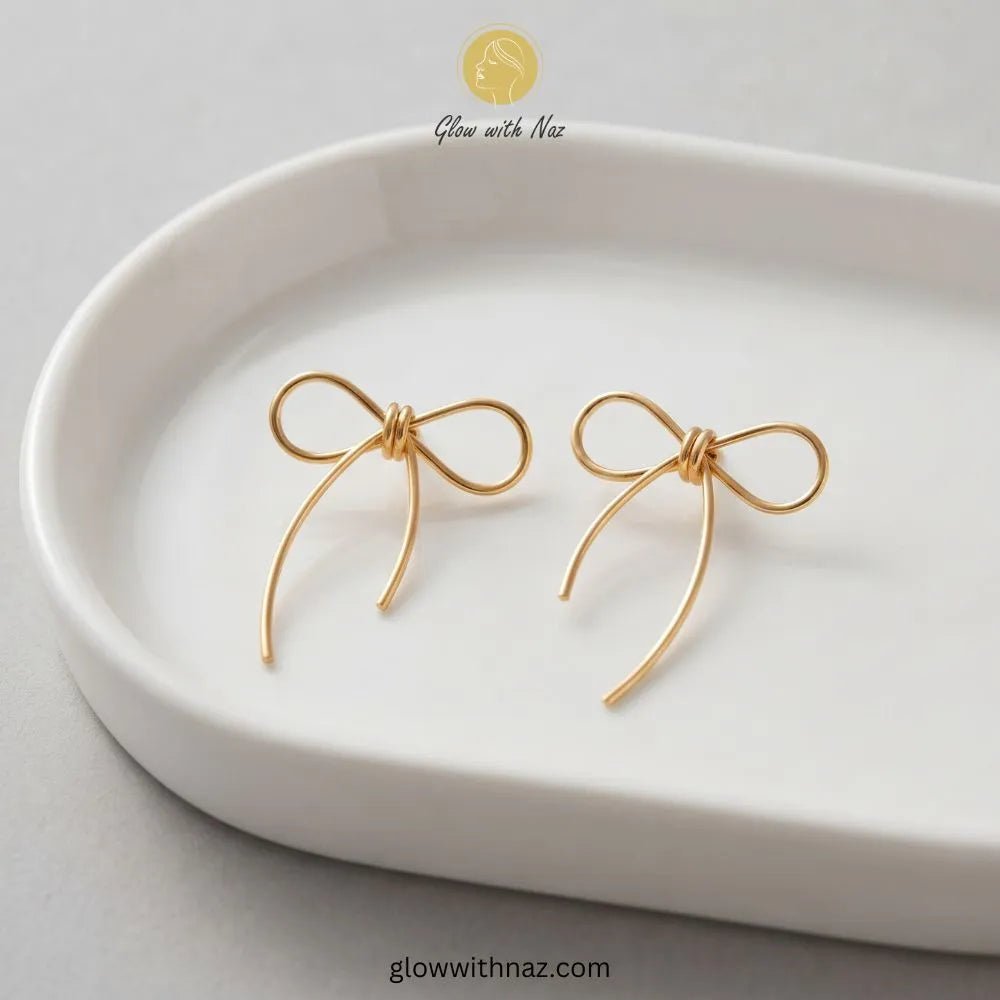 Gold Wire Sculpted Big Bow Stud Earrings - #Gold Wire Sculpted Big Bow Stud EarringsJewelryGlow With NazGlow With NazBig Bow EarringGold Wire Sculpted Big Bow Stud Earrings#