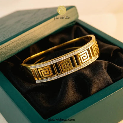 Grecian Maze Diamond - Encrusted Hand Cuff Bracelets - Grecian Maze Diamond - Encrusted Hand Cuff BraceletsJewelryGlow with NazGlow With NazN-B010N-B010Grecian Maze Diamond - Encrusted Hand Cuff Bracelets