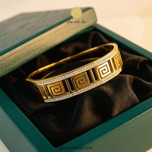 Grecian Maze Diamond - Encrusted Hand Cuff Bracelets - Grecian Maze Diamond - Encrusted Hand Cuff BraceletsJewelryGlow with NazGlow With NazN-B010N-B010Grecian Maze Diamond - Encrusted Hand Cuff Bracelets