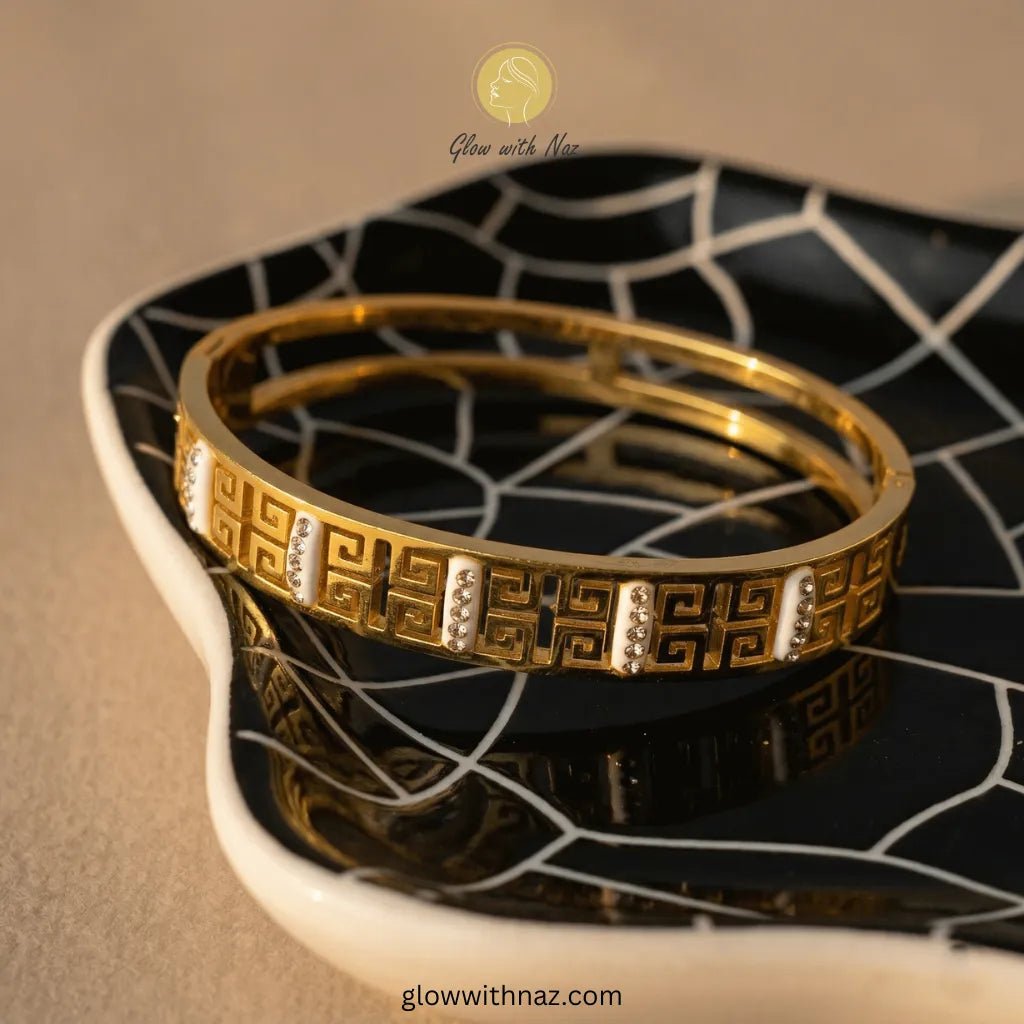Luxury Fancy Stainless Steel Diamond Hand Cuff Bracelets - Luxury Fancy Stainless Steel Diamond Hand Cuff BraceletsJewelryGlow with NazGlow With NazN-B014N-B014Luxury Fancy Stainless Steel Diamond Hand Cuff Bracelets