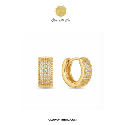 Minimal Zircon Mini Thick Hoops Earring for Girls - Minimal Zircon Mini Thick Hoops Earring for GirlsJewelryGlow With NazGlow With NazE055Minimal Zircon Mini Thick Hoops Earring for Girls