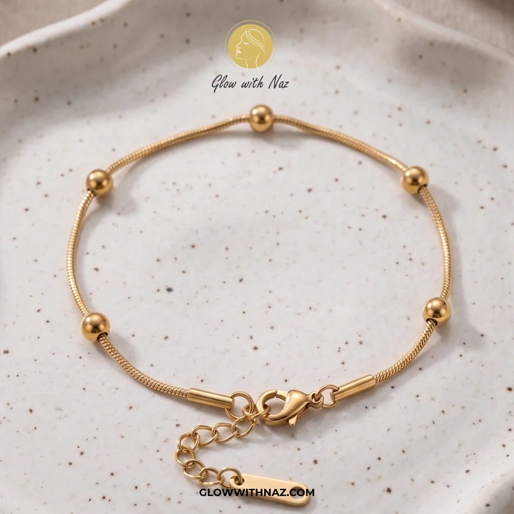 Minimalist Stainless Steel Beaded Bracelet - Single String Bracelet - Minimalist Stainless Steel Beaded Bracelet - Single String BraceletJewelryGlow With NazGlow With NazB0063Minimalist Stainless Steel Beaded Bracelet - Single String Bracelet