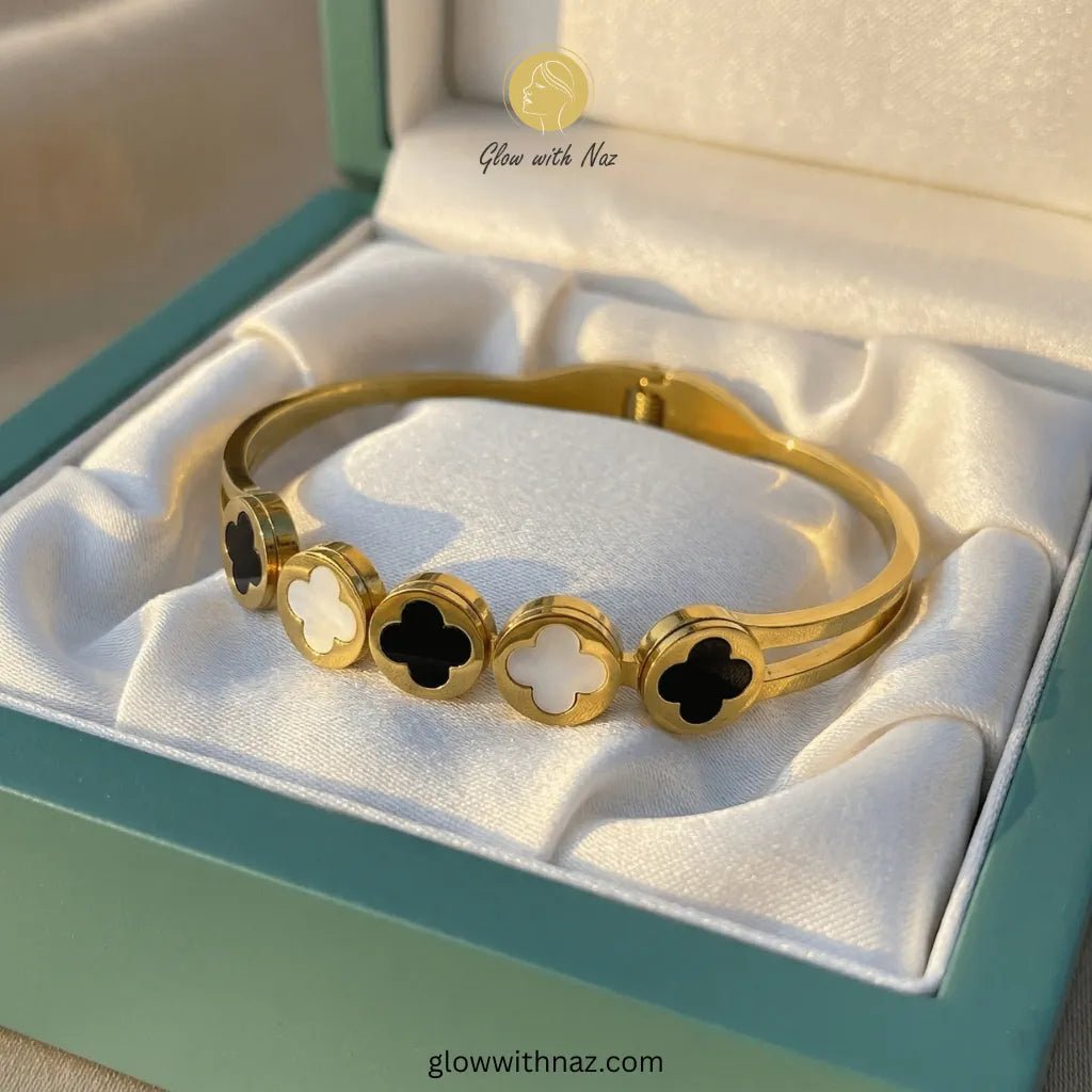 Multi - Clover Duo - Tone Hand Cuff Bracelets - Multi - Clover Duo - Tone Hand Cuff BraceletsJewelryGlow with NazGlow With NazN-B011N-B011Multi - Clover Duo - Tone Hand Cuff Bracelets