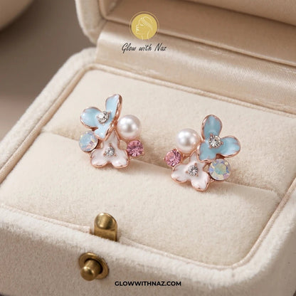 Pink Bouquet Diamond Earrings for Women - Pink Bouquet Diamond Earrings for WomenJewelryGlow With NazGlow With NazE044Pink Bouquet Diamond Earrings for Women