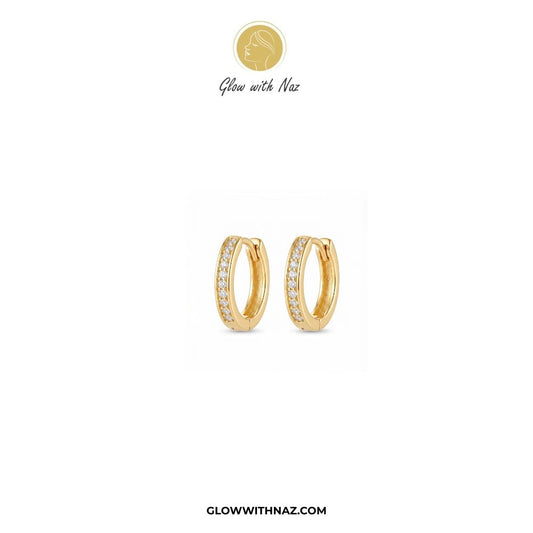 Premium Gold Plated Glass Crystal Hoops for Women - Premium Gold Plated Glass Crystal Hoops for WomenJewelryGlow With NazGlow With NazE040Premium Gold Plated Glass Crystal Hoops for Women