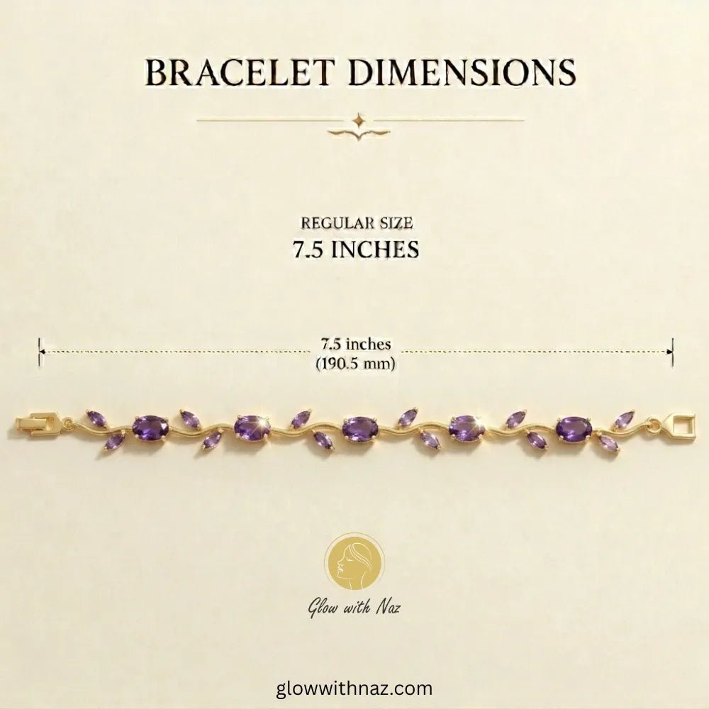 Premium Purple Tulip Bracelet | Rapunzel Floral Stainless Steel Bracelet - Premium Purple Tulip Bracelet | Rapunzel Floral Stainless Steel BraceletJewelryGlow With NazGlow With NazTB002ABracelet dimensions with measurement details on a beige Tulip Rapunzel bracelet, floral tulip bracelet, Rapunzel inspired jewelry, aesthetic tulip bracelet, trendy charm bracelet, stainless steel tulip bracelet, gold plated flower bracelet, delicate floral wrist accessory, cute aesthetic jewelry, viral tulip brac
