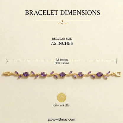Premium Purple Tulip Bracelet | Rapunzel Floral Stainless Steel Bracelet - Premium Purple Tulip Bracelet | Rapunzel Floral Stainless Steel BraceletJewelryGlow With NazGlow With NazTB002ABracelet dimensions with measurement details on a beige Tulip Rapunzel bracelet, floral tulip bracelet, Rapunzel inspired jewelry, aesthetic tulip bracelet, trendy charm bracelet, stainless steel tulip bracelet, gold plated flower bracelet, delicate floral wrist accessory, cute aesthetic jewelry, viral tulip brac