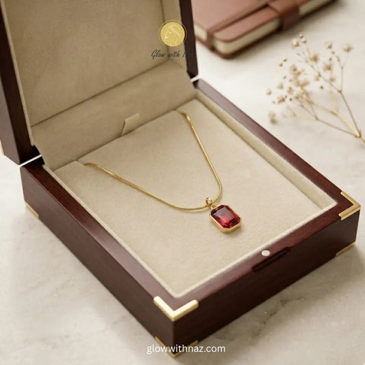 Red Emerald - Cut Crystal Necklace - Red Emerald - Cut Crystal NecklaceJewelryGlow With NazGlow With NazN-N024N-N024Red Emerald - Cut Crystal Necklace