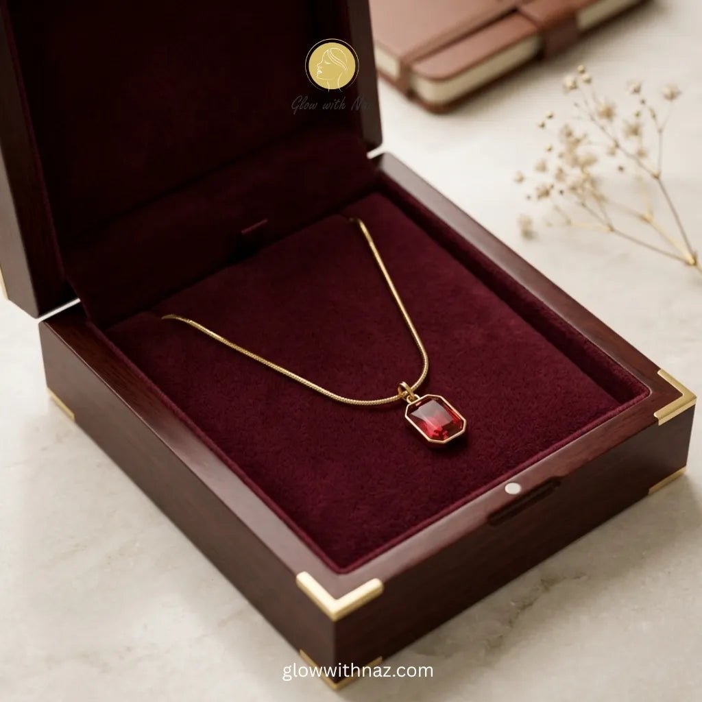 Red Emerald - Cut Crystal Necklace - Red Emerald - Cut Crystal NecklaceJewelryGlow With NazGlow With NazN-N024N-N024Red Emerald - Cut Crystal Necklace