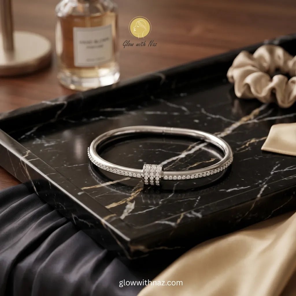 Silver Crystal Bangle Bracelet - Silver Crystal Bangle BraceletJewelryGlow With NazGlow With NazN-B021N-B021Elegant silver pavé crystal double bangle. Waterproof, anti - tarnish stainless steel jewelry. Cash on delivery across Pakistan. Shop premium quality now! 
