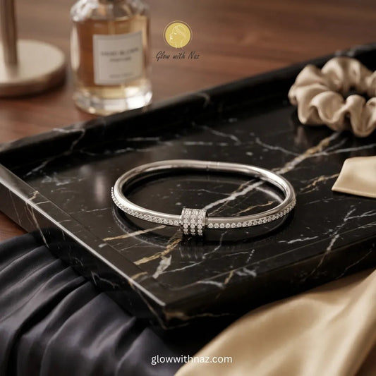 Silver Crystal Bangle Bracelet - Silver Crystal Bangle BraceletJewelryGlow With NazGlow With NazN-B021N-B021Elegant silver pavé crystal double bangle. Waterproof, anti - tarnish stainless steel jewelry. Cash on delivery across Pakistan. Shop premium quality now! 