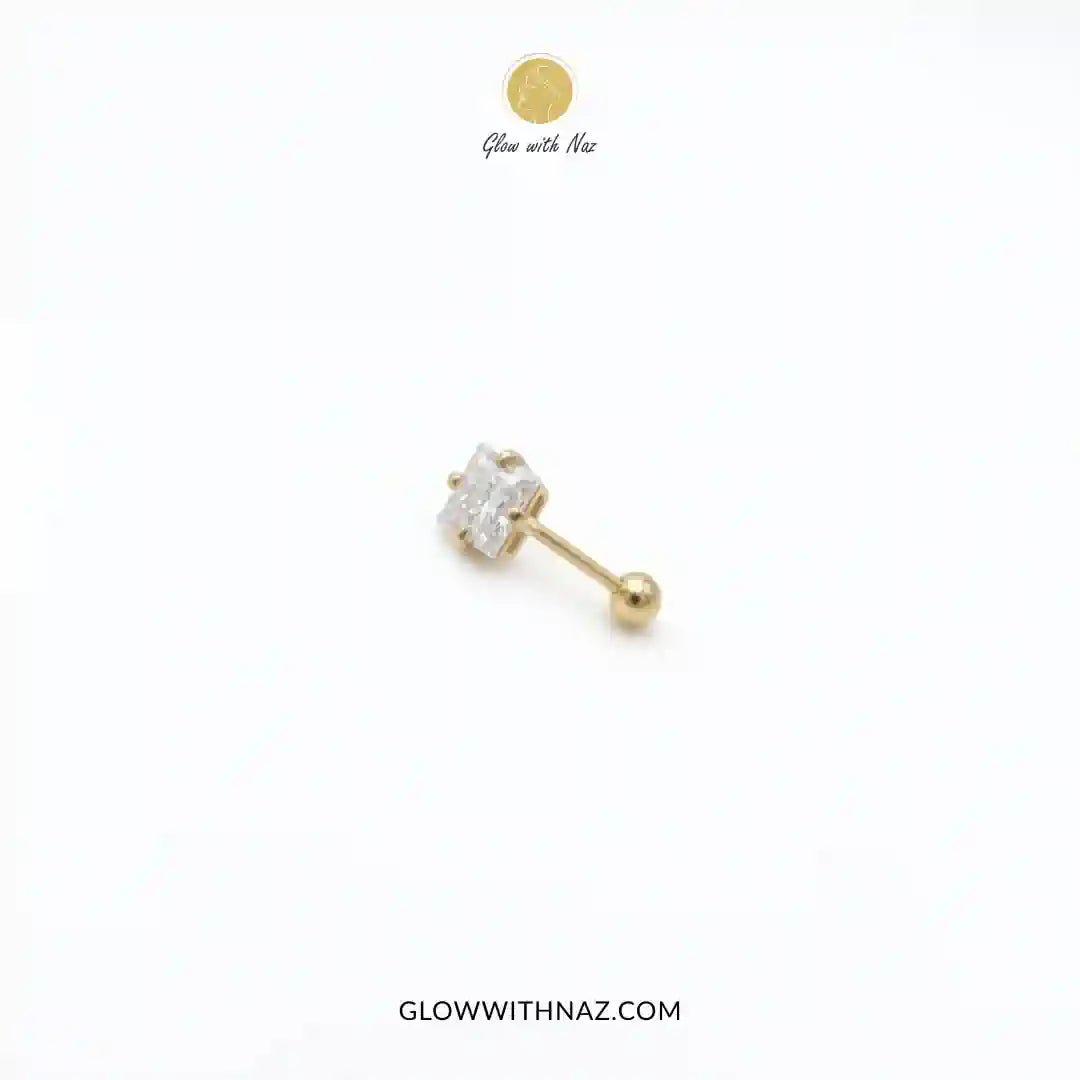 Square Diamond Nose Pin & Helix Piercing Ear Jewelry - Square Diamond Nose Pin & Helix Piercing Ear JewelryJewelryGlow With NazGlow With NazNR008Square Diamond Nose Pin & Helix Piercing Ear Jewelry