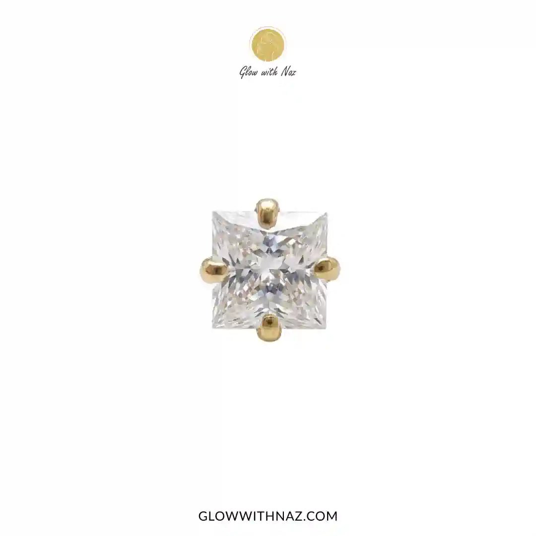Square Diamond Nose Pin & Helix Piercing Ear Jewelry - Square Diamond Nose Pin & Helix Piercing Ear JewelryJewelryGlow With NazGlow With NazNR008Square Diamond Nose Pin & Helix Piercing Ear Jewelry