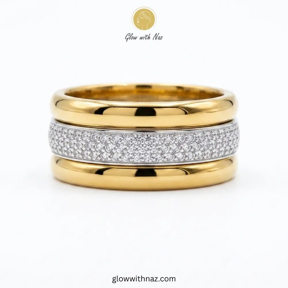 Stainless Steel 3 Layer Crystal Pave Stacking Rings Set - Stainless Steel 3 Layer Crystal Pave Stacking Rings SetJewelryGlow With NazGlow With NazR029AR0297Stainless Steel Crystal Pave Stacking ring Set | Waterproof & Anti-Tarnish | Pure Stainless Steel ring, girls rings, rings for girls, rings simple, simple rings, stainless steel jewelry, jewellery set, aesthetic jewelry, simple jewellery, chain, jewelry, artificial jewellery
